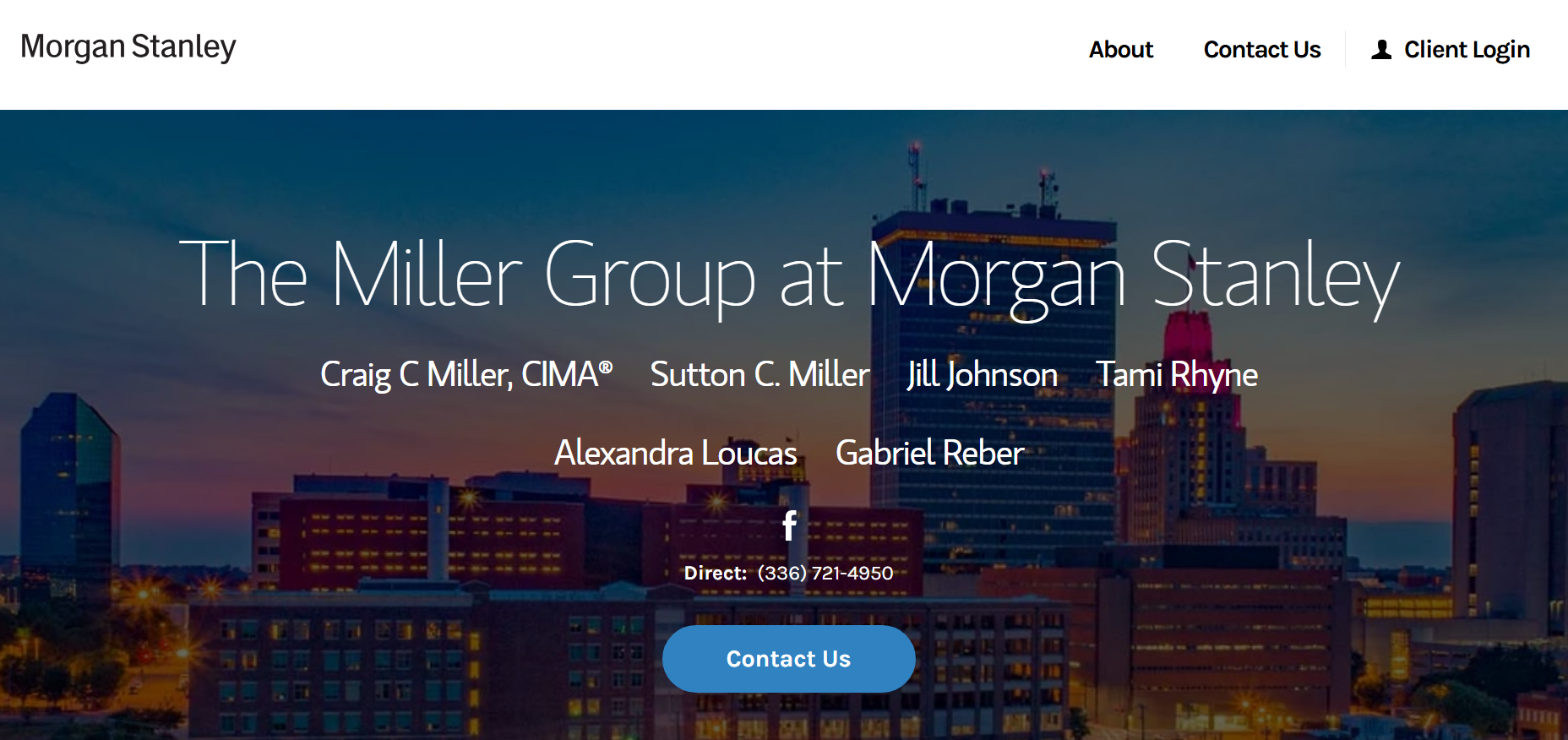 Screenshot of the Morgan Stanley: The Miller Group website homepage